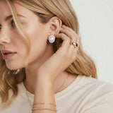 Pearl Halo Studs-Stones and Gems by Saday