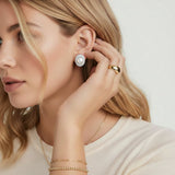 Pearl Halo Stud Earrings | Stones and Gems by Saday