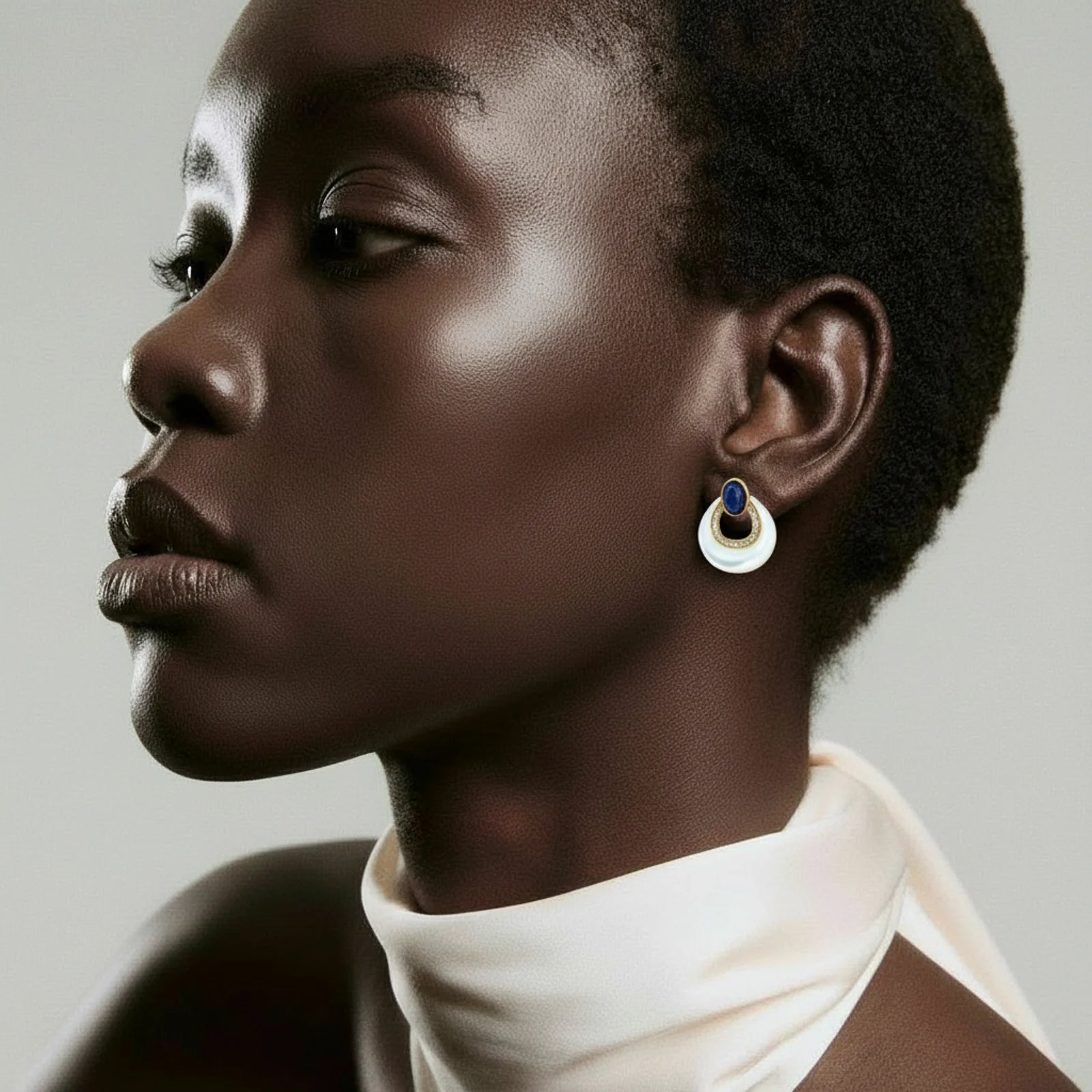 Celestial Teardrop Earrings-Stones and Gems by Saday