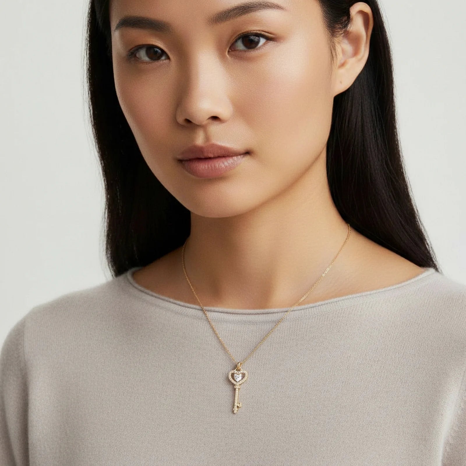 Secret Heart Key Necklace-Stones and Gems by Saday