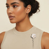 Pearl Cascade Pansy Pin-Stones and Gems by Saday