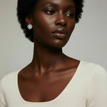 Celestial Pearl Cross Studs-Stones and Gems by Saday