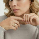 Chain Link Crystal Ring-Stones and Gems by Saday