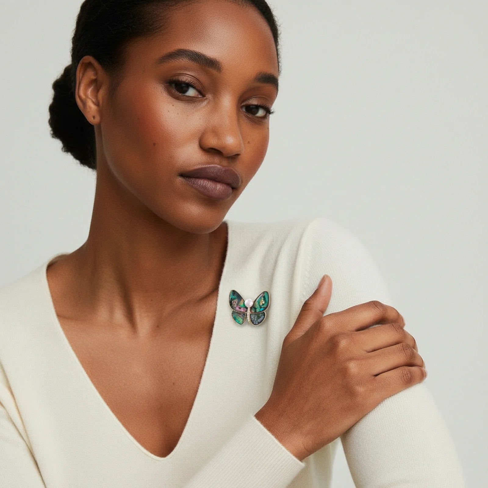 Rainbow Butterfly Brooch-Stones and Gems by Saday