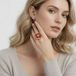 Crimson Bloom Ring-Stones and Gems by Saday