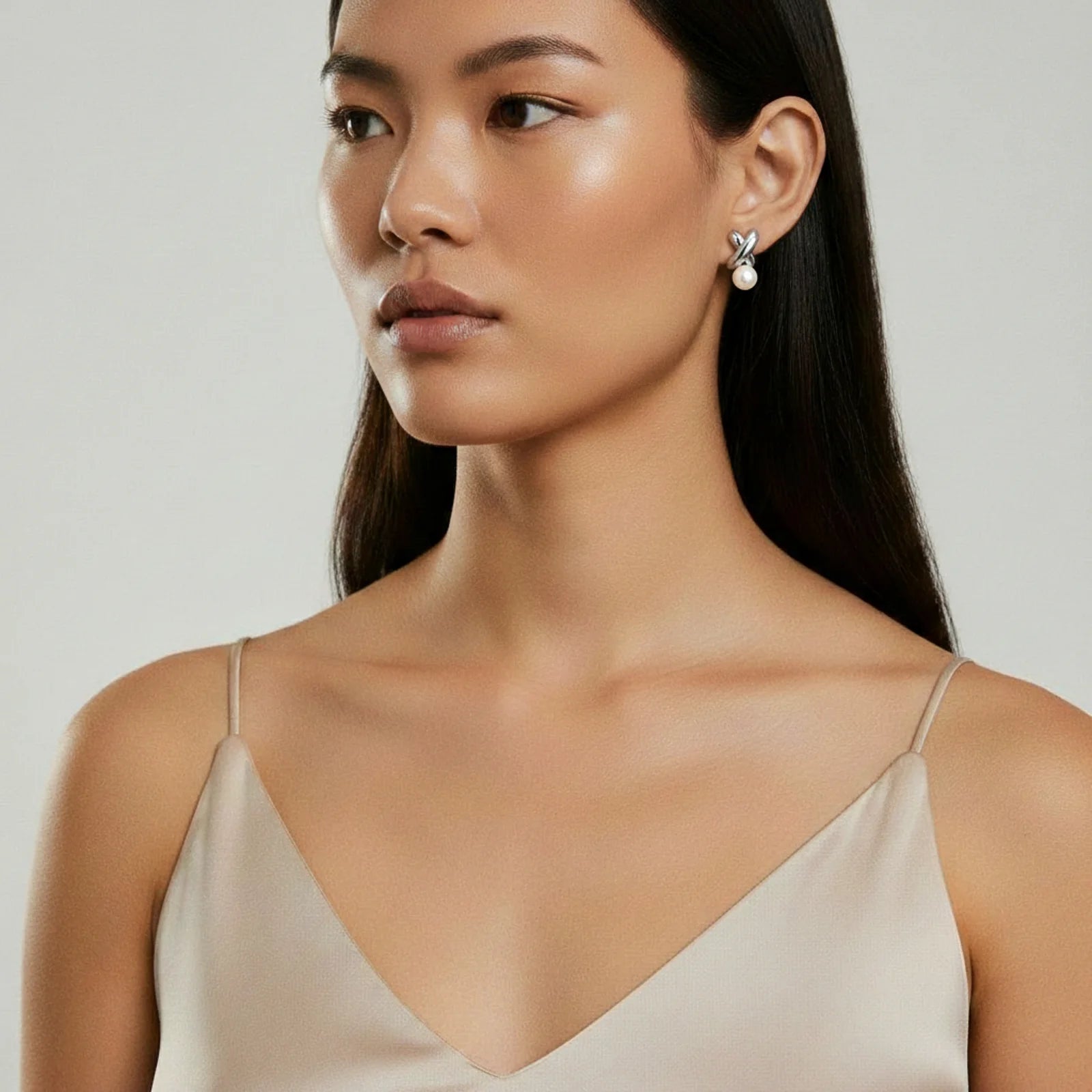 Infinity Pearl Studs-Stones and Gems by Saday