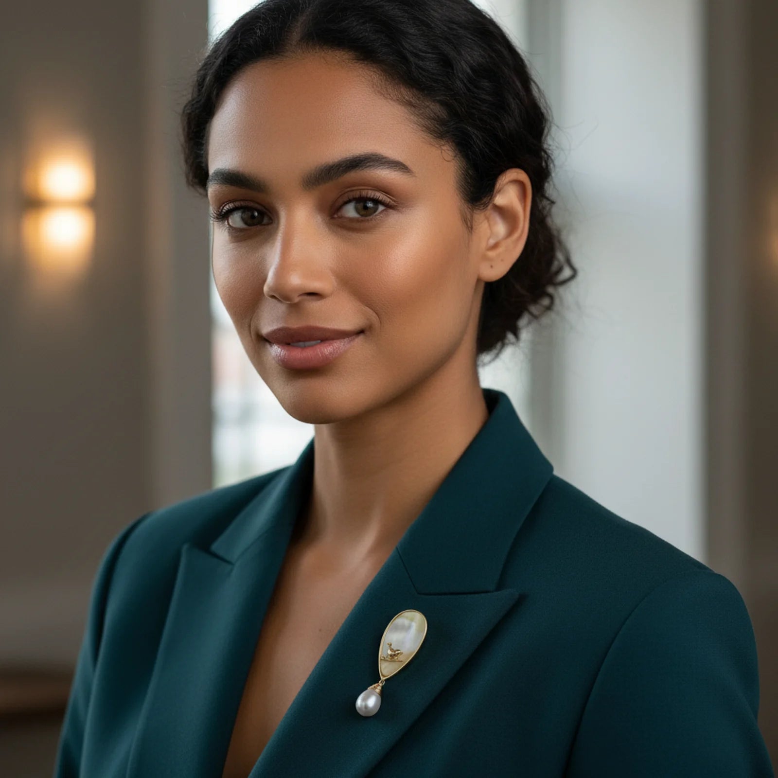 Shell Bird Baroque Pin-Stones and Gems by Saday