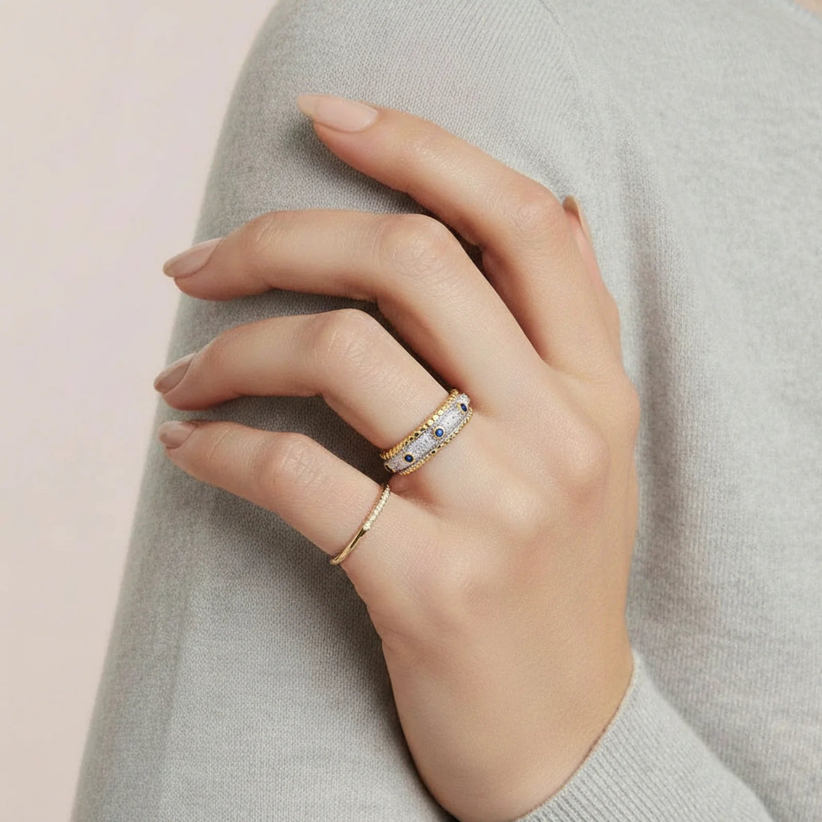 Azure Dreams Band Ring-Stones and Gems by Saday