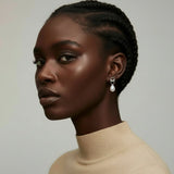 Pearl Circle Drop Studs-Stones and Gems by Saday