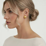 Brushed Gold Dome Clips-Stones and Gems by Saday