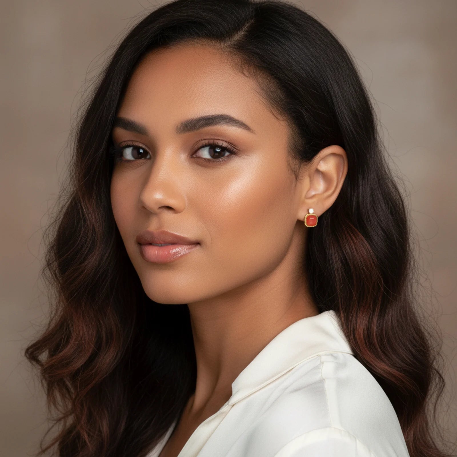 Heritage Agate Studs-Stones and Gems by Saday