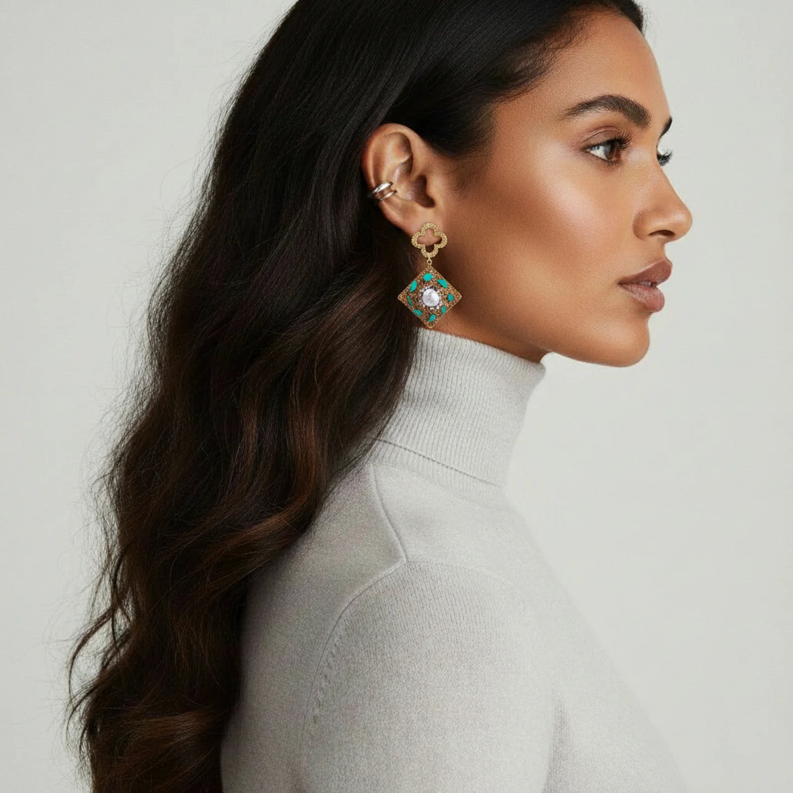 Moroccan Dreams Drop Earrings-Stones and Gems by Saday