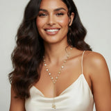 Golden Pearl Lariat-Stones and Gems by Saday