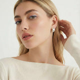 Brushed Silver Studs-Stones and Gems by Saday