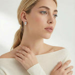 Luna Pearl Dome Studs-Stones and Gems by Saday