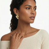 Golden Bloom Double Earrings | Stones and Gems by Saday