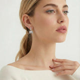 Pearl Bow Drop Earrings-Stones and Gems by Saday