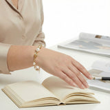 Golden Spiral Pearl Bracelet-Stones and Gems by Saday