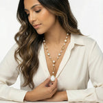 Baroque Pearl Station Necklace-Stones and Gems by Saday