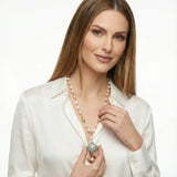 Celestial Pearl Drop Necklace-Stones and Gems by Saday