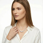 Silver Strand Layers Necklace-Stones and Gems by Saday