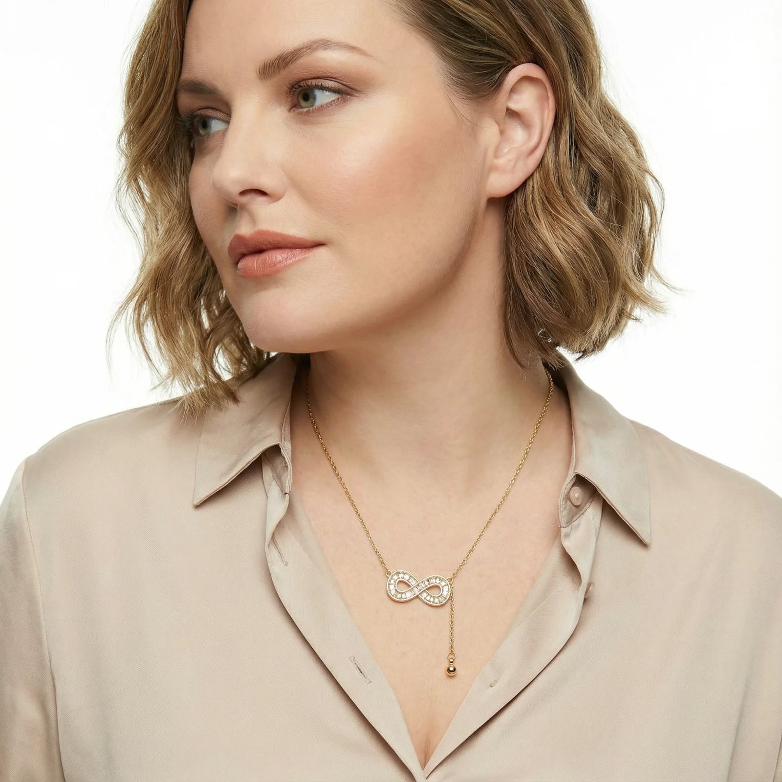 Infinity Sparkle Necklace-Stones and Gems by Saday