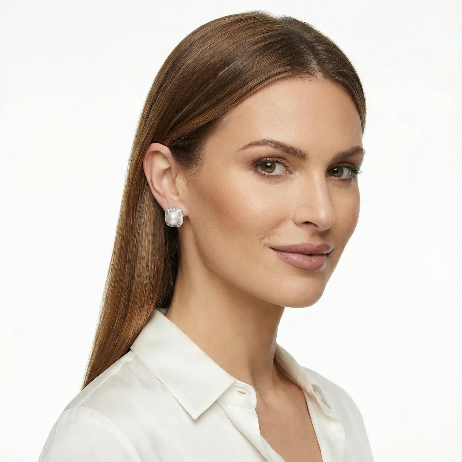 Pearl Halo Studs-Stones and Gems by Saday