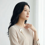 Pearl Cascade Pansy Pin-Stones and Gems by Saday