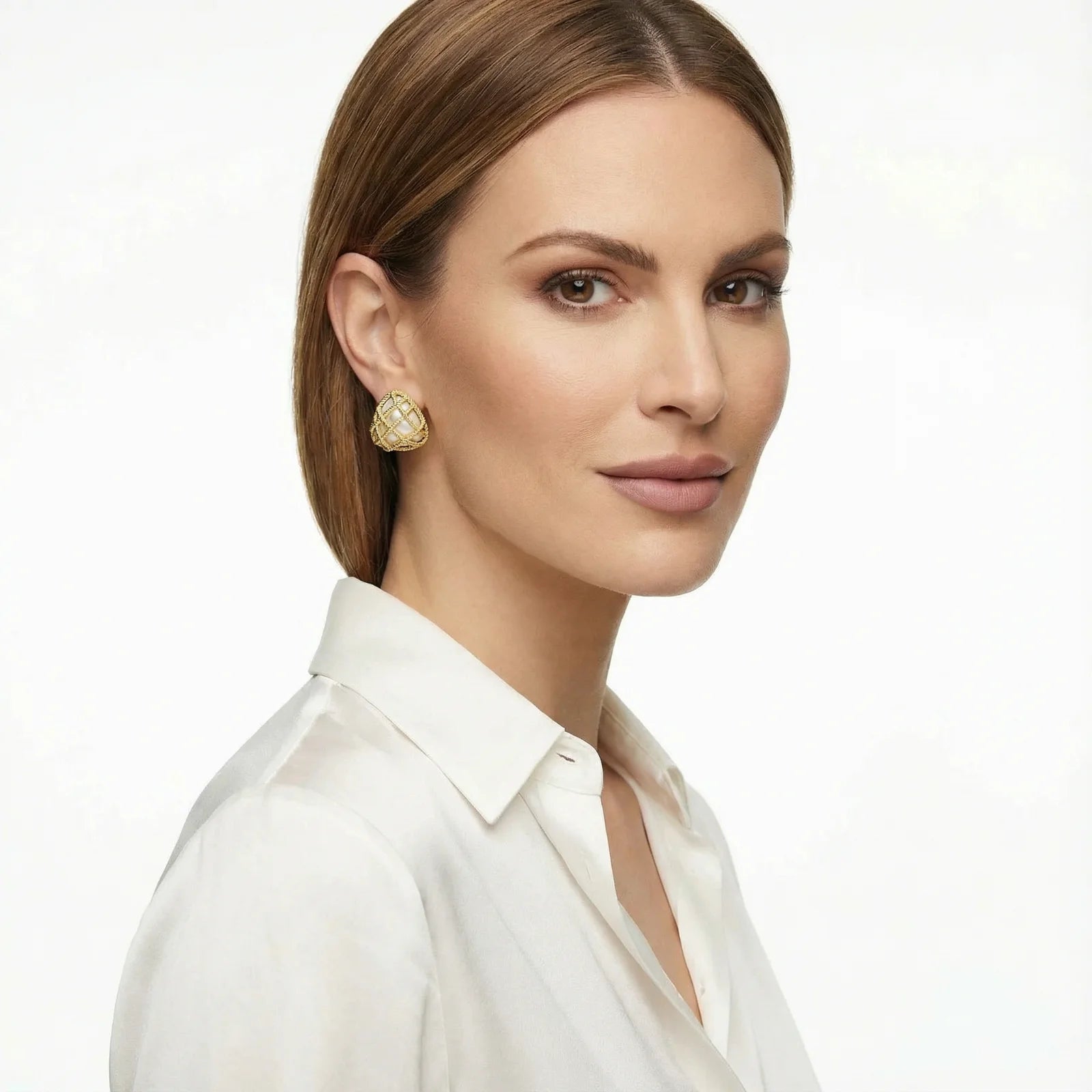 Twisted Lattice Studs-Stones and Gems by Saday