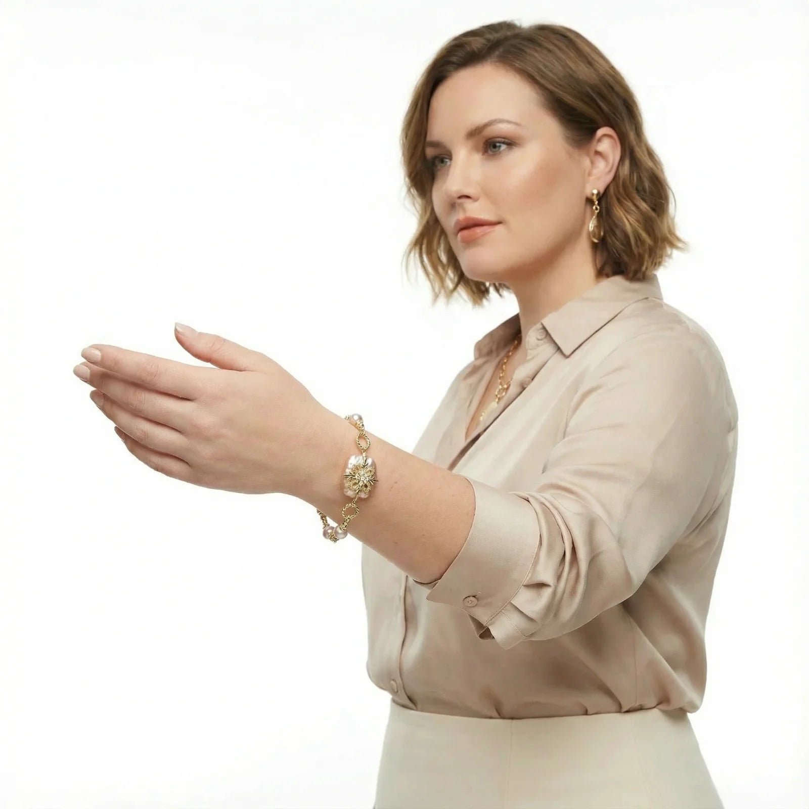 Baroque Pearl Bloom Bracelet-Stones and Gems by Saday