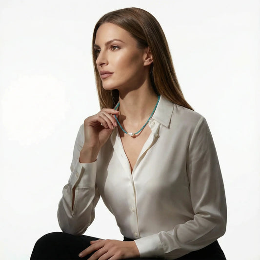 Apatite Dreams Pearl Necklace