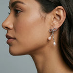 Ethereal Pearl Drop Earrings-Stones and Gems by Saday