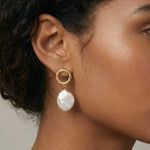 Pearl Glow Drop Earrings-Stones and Gems by Saday