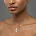 Halo Pearl Statement Necklace-Stones and Gems by Saday
