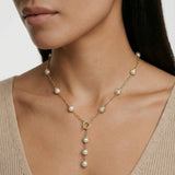 Baroque Pearl Station Necklace-Stones and Gems by Saday