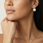Luminous Pearl Drop Earrings-Stones and Gems by Saday