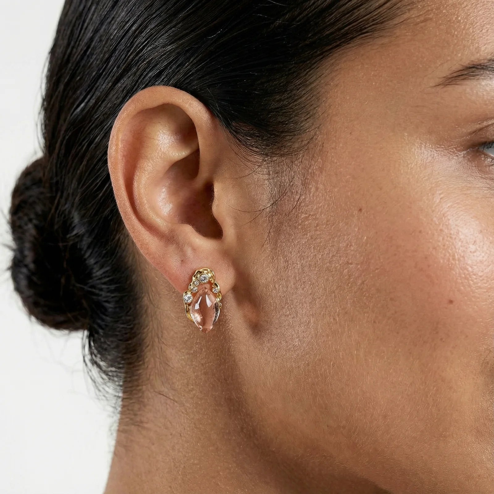 Coral Dreams Baroque Studs-Stones and Gems by Saday