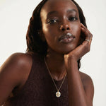 Golden Medallion Necklace-Stones and Gems by Saday