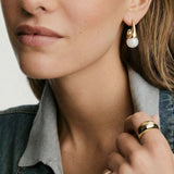 Sculptural Cone Hoops-Stones and Gems by Saday