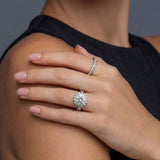 Stellar Halo  Moissanite Ring