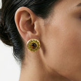 Golden Hour Halo Studs | Stones and Gems by Saday