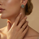Mystic Shell Quatrefoil Studs | Stones and Gems by Saday