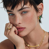 Emerald Huggie Hoops | Stones and Gems by Saday