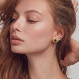 Golden Octagon Studs | Stones and Gems by Saday