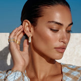 Liquid Curve Hoops | Stones and Gems by Saday