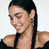 Golden Hour Halo Studs | Stones and Gems by Saday