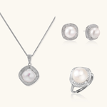 Halo Pearl Dreams Statement Set-Stones and Gems by Saday